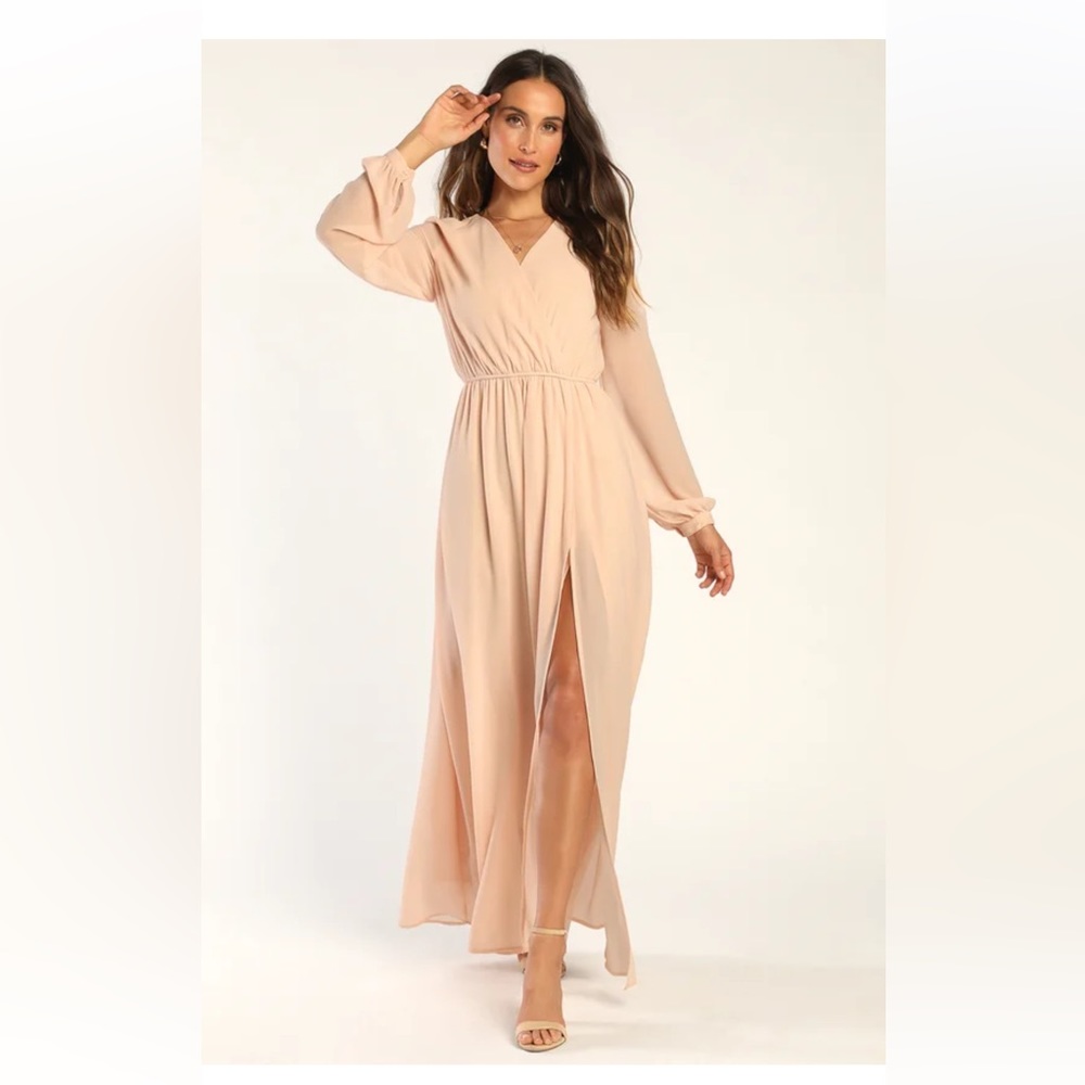 Lulus - Wondrous Water Lilies Blush Pink Maxi Dress